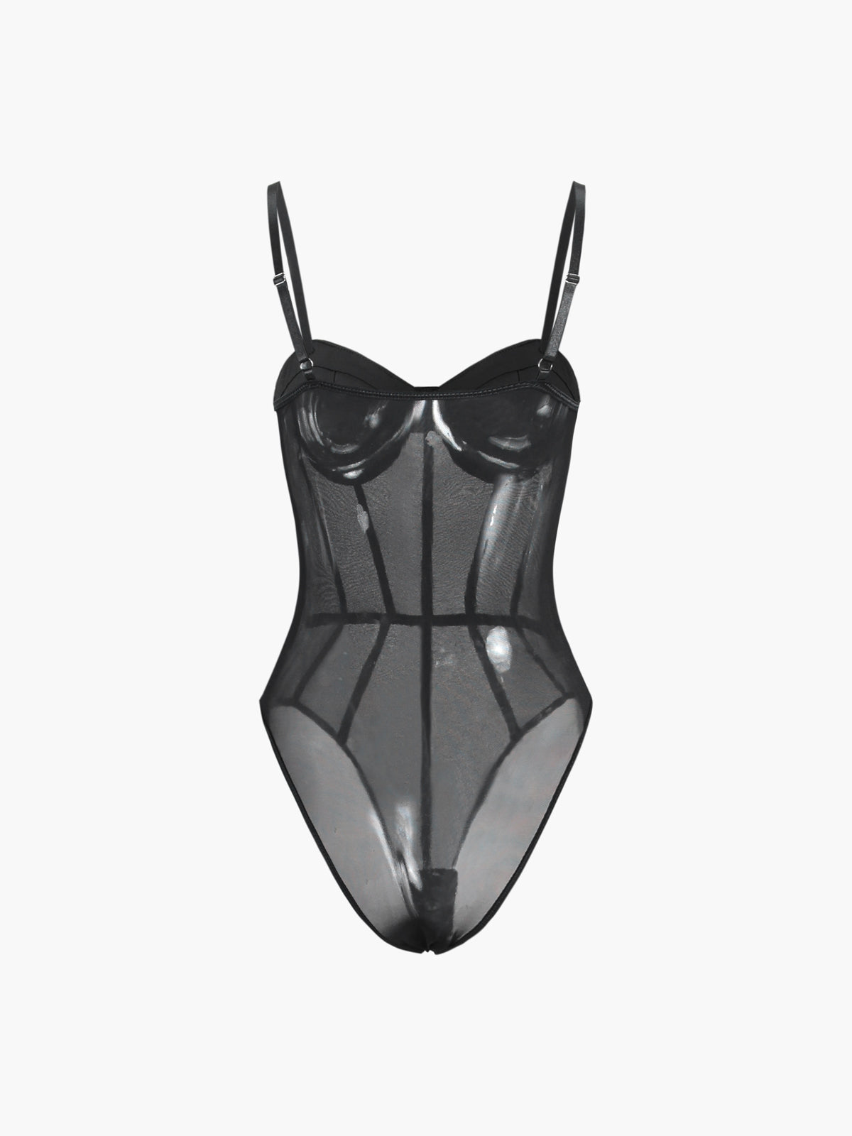 Sheer Bustier Corset Bodysuit