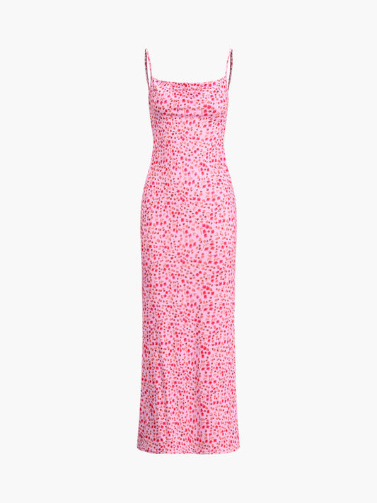 Summer Crush Floral Print Backless Cami Long Dress