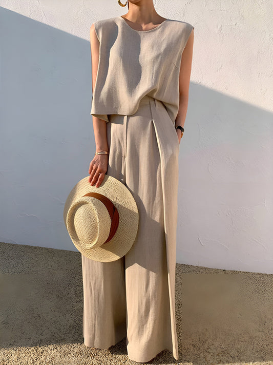 Linen Blends Casual Tank Top