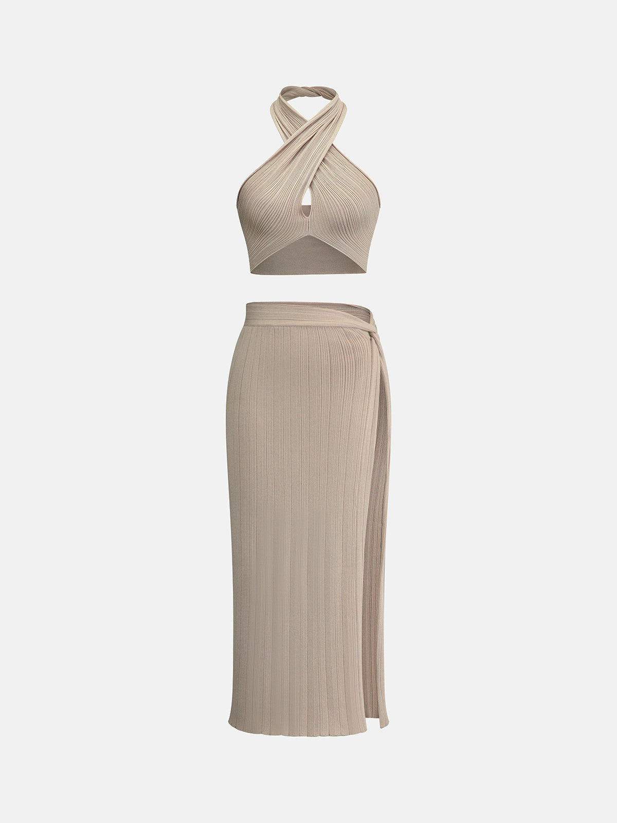 Sexy Halter Backless Skirt Set